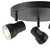 Dar Lighting Clint 3 Light Matt Black Adjustable Plate IP44 Bathroom Ceiling Spotlight 