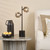 Spiral 2 Light Matt Black with Organic Smoked Diffusers Table Lamp