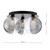 Dar Lighting Foley 3 Light Matt Black with Clear and Smoked Ribbed Diffusers Flush Ceiling Light 