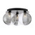 Dar Lighting Foley 3 Light Matt Black with Clear and Smoked Ribbed Diffusers Flush Ceiling Light 