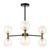 Dar Lighting Takara 6 Light Matt Black and Bronze with Twisted Amber Diffusers Semi Flush Ceiling Light 