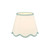 Poma Natural Linen and Teal Scalloped Table Lamp Shade Only