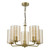 Dar Lighting Daylin 5 Light Satin Gold with Amber Ribbed Shades Pendant Light 