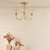 Dar Lighting Cognac 3 Light Satin Gold with Champagne Ribbed Shades Semi Flush Ceiling Light 