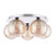 Foley 5 Light Polished Chrome with Amber Dimpled Diffusers Flush Ceiling Light