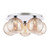 Dar Lighting Foley 5 Light Polished Chrome with Amber Dimpled Diffusers Flush Ceiling Light 