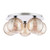 Dar Lighting Foley 5 Light Polished Chrome with Amber Dimpled Diffusers Flush Ceiling Light 