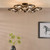Lynette 9 Light Satin Black with Organic Smoked Diffusers Semi Flush Ceiling Light