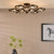 Dar Lighting Lynette 9 Light Satin Black with Organic Smoked Diffusers Semi Flush Ceiling Light 