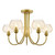 Dar Lighting Cognac 5 Light Satin Gold with Champagne Ribbed Shades Semi Flush Ceiling Light 