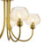 Dar Lighting Cognac 5 Light Satin Gold with Champagne Ribbed Shades Semi Flush Ceiling Light 