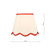 Poma Natural Linen and Red Scalloped Table Lamp Shade Only