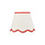 Poma Natural Linen and Red Scalloped Table Lamp Shade Only