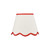 Dar Lighting Poma Natural Linen and Red Scalloped Table Lamp Shade Only 
