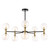 Dar Lighting Takara 10 Light Matt Black and Bronze with Twisted Amber Diffusers Semi Flush Ceiling Light 