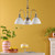 Dar Lighting Hadano 3 Light Antique Chrome and White Domed Shades Pendant Light 