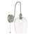 Hadano Antique Chrome and Clear Dimpled Shade Wall Light