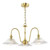 Hadano 3 Light Natural Brass and Clear Flared Shades Pendant Light