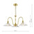 Hadano 3 Light Natural Brass and Clear Flared Shades Pendant Light