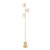 Spiral 3 Light Matt Gold with Twisted Amber Diffusers Floor Lamp