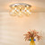Dar Lighting Foley 5 Light Polished Chrome with Twisted Amber Diffusers Flush Ceiling Light 