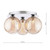 Foley 3 Light Polished Chrome with Amber Dimpled Diffusers Flush Ceiling Light