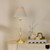 Judy Satin Gold with Natural Shade Table Lamp