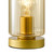 Dar Lighting Daylin Satin Gold with Amber Ribbed Shade Table Lamp 