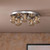 Dar Lighting Foley 5 Light Polished Chrome with Organic Amber Diffusers Flush Ceiling Light 
