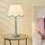Dar Lighting Spool Blue with Natural and Teal Shade Table Lamp 