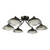 Dar Lighting Kadience 6 Light Satin Black with Smoked Glass Shades Semi Flush Ceiling Light 