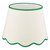 Dar Lighting Poma Natural Linen and Green Scalloped Floor Lamp Shade Only 