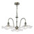Dar Lighting Hadano 3 Light Antique Chrome and Clear Wavy Shades Pendant Light 