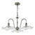 Dar Lighting Hadano 3 Light Antique Chrome and Clear Wavy Shades Pendant Light 