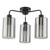 Dar Lighting Daylin 3 Light Satin Black with Smoked Ribbed Shades Semi Flush Ceiling Light 