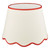 Poma Natural Linen and Red Scalloped Floor Lamp Shade Only