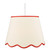 Dar Lighting Poma Natural Linen and Red Scalloped Floor Lamp Shade Only 