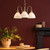 Hadano 3 Light Natural Brass and White Domed Shades Pendant Light