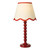Dar Lighting Spool Red with Natural and Red Shade Table Lamp 