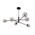 Dar Lighting Vignette 6 Light Matt Black with Organic Smoked Diffusers Pendant Light 