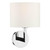 Dar Lighting Ferrara Polished Chrome with Ivory Shade Wall Light 