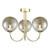 Dar Lighting Jared 3 Light Polished Gold with Smoked Glass Diffusers Semi Flush Ceiling Light 