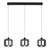 Dar Lighting Eileen 3 Light Matt Black with Smoked Glass Diffuser LED Bar Pendant Light 