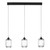 Dar Lighting Eileen 3 Light Matt Black with Clear Ribbed Glass Diffuser LED Bar Pendant Light 