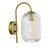 Dar Lighting Idra Aged Bronze with Clear Ribbed Diffuser Wall Light