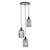 Dar Lighting Accessories 3 Light Matt Black with Smoked Ribbed Diffusers Cluster Pendant Light 