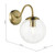 Dar Lighting Jocelyn Natural Brass with Clear Sphere Diffuser Wall Light 