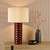 Dar Lighting Raja Red and Antique Bronze With Natural Shade Table Lamp 
