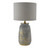 Dar Lighting Creon Ceramic Grey and Antique Brass With Grey Shade Table Lamp 
