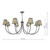 Dar Lighting Becca 8 Light Matt Black with Dark Green Shades Pendant Light 